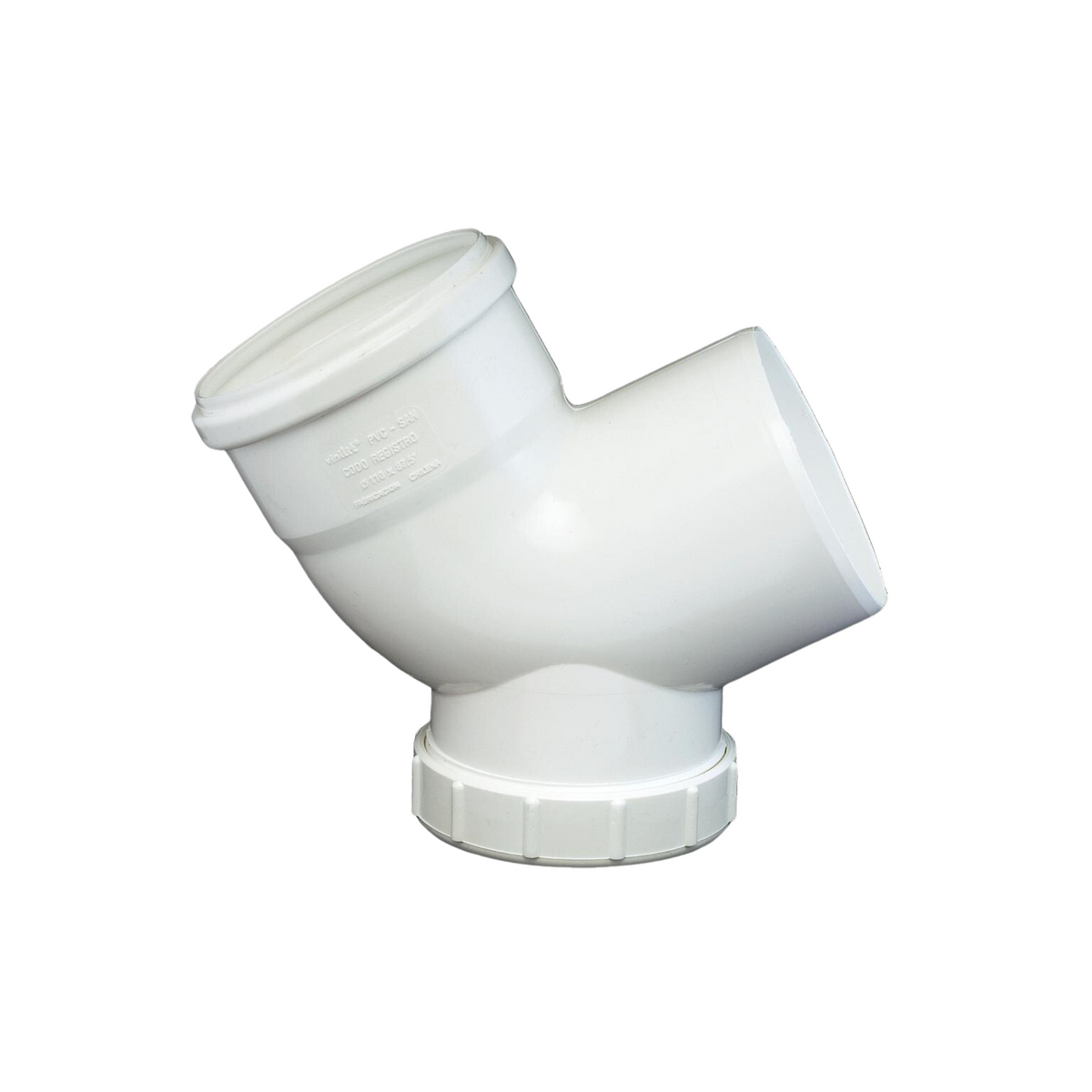 CODO REGISTRO 87.5º PVC SANITARIO BLANCO