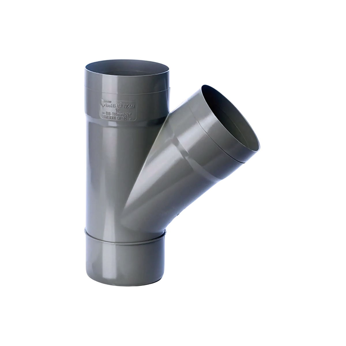 VEE 45º PVC SANITARIO GRIS