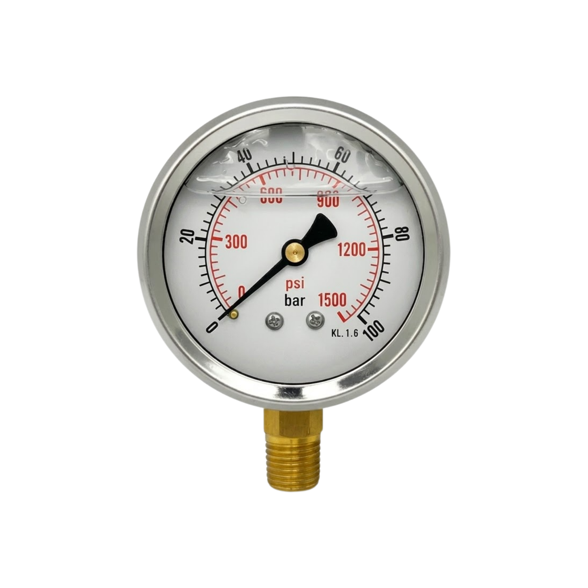 MANOMETRO GLICERINA 63MM INFERIOR 1/4" NPT